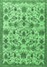 Machine Washable Persian Emerald Green Traditional Area Rugs, wshtr3991emgrn