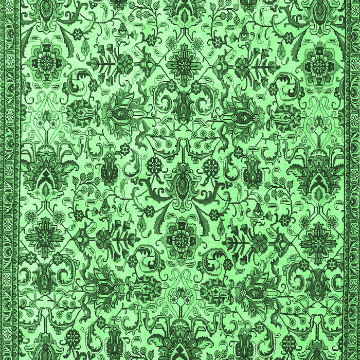 Machine Washable Persian Emerald Green Traditional Area Rugs, wshtr3991emgrn