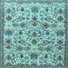 Square Machine Washable Persian Light Blue Traditional Rug, wshtr3991lblu