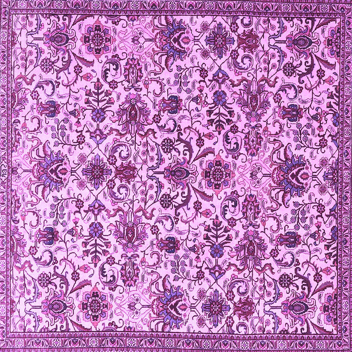 Square Machine Washable Persian Purple Traditional Area Rugs, wshtr3991pur