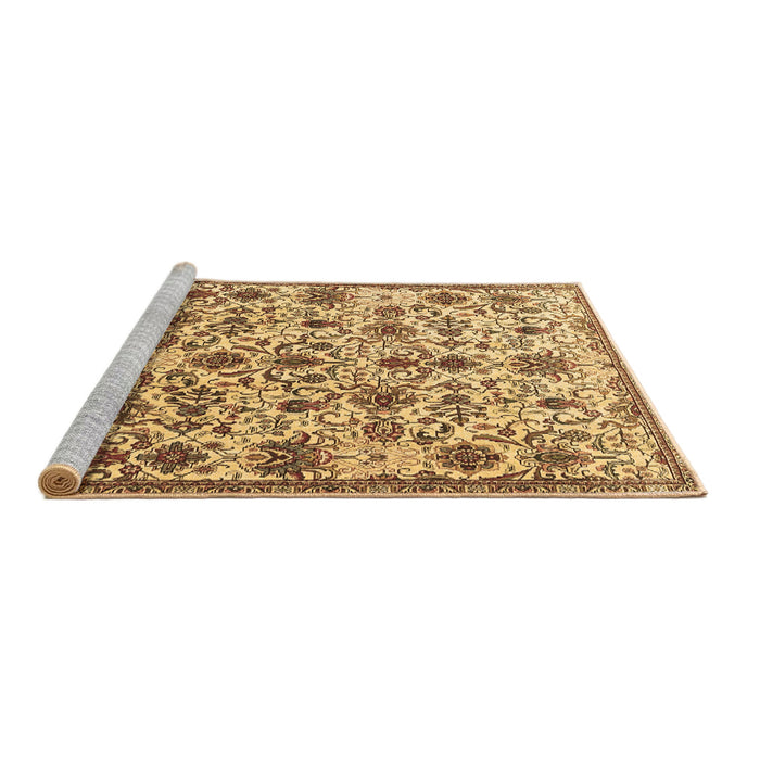 Sideview of Machine Washable Persian Brown Traditional Rug, wshtr3991brn
