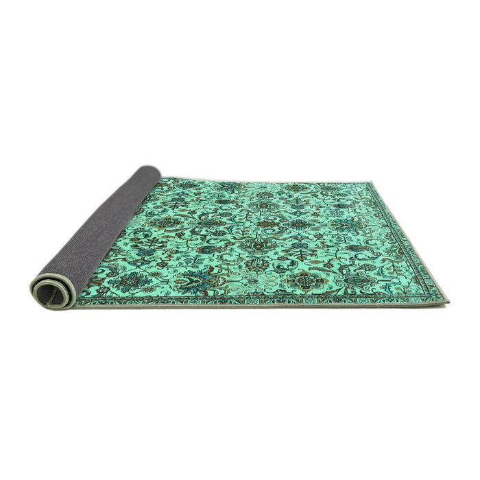 Sideview of Persian Turquoise Traditional Rug, tr3991turq