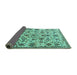 Sideview of Persian Turquoise Traditional Rug, tr3991turq