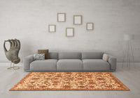 Machine Washable Persian Orange Traditional Rug, wshtr3991org