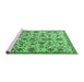 Sideview of Machine Washable Persian Emerald Green Traditional Area Rugs, wshtr3991emgrn