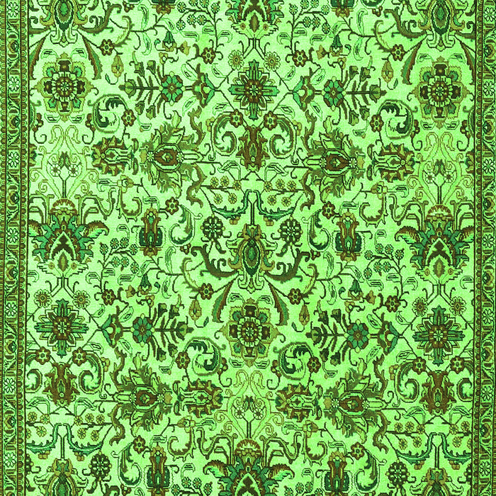Serging Thickness of Machine Washable Persian Green Traditional Area Rugs, wshtr3991grn