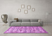 Machine Washable Persian Purple Traditional Area Rugs in a Living Room, wshtr3991pur