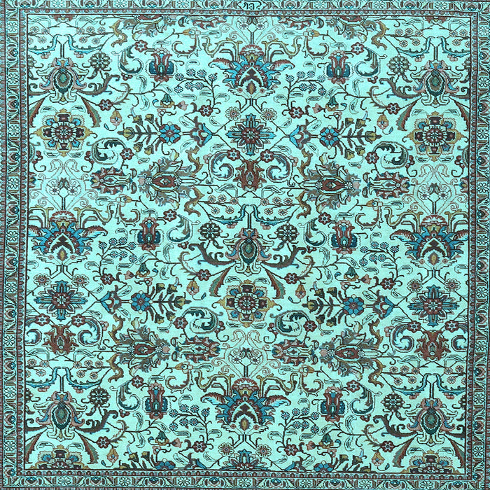 Square Persian Light Blue Traditional Rug, tr3991lblu