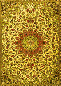 Medallion Yellow Traditional Rug, tr3992yw