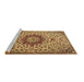 Sideview of Machine Washable Medallion Brown Traditional Rug, wshtr3992brn