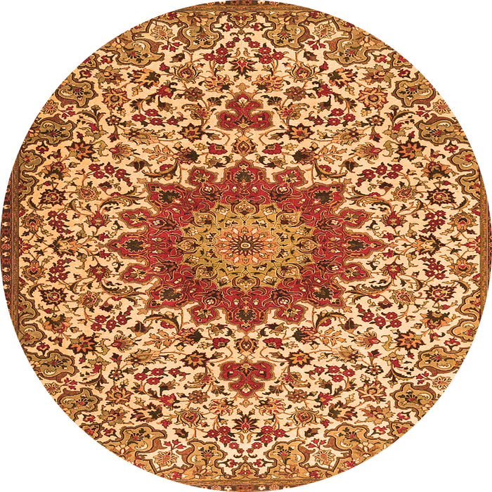 Machine Washable Medallion Orange Traditional Area Rugs, wshtr3992org