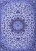 Medallion Blue Traditional Rug, tr3992blu