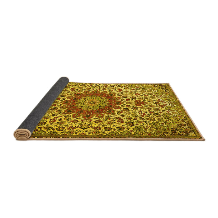 Sideview of Medallion Yellow Traditional Rug, tr3992yw