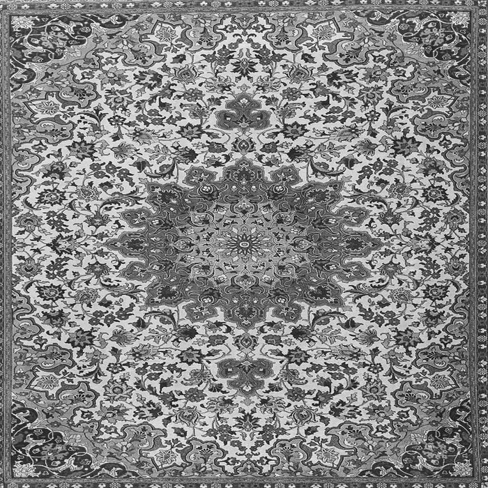Round Machine Washable Medallion Gray Traditional Rug, wshtr3992gry