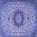 Square Medallion Blue Traditional Rug, tr3992blu