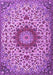 Machine Washable Medallion Purple Traditional Area Rugs, wshtr3992pur