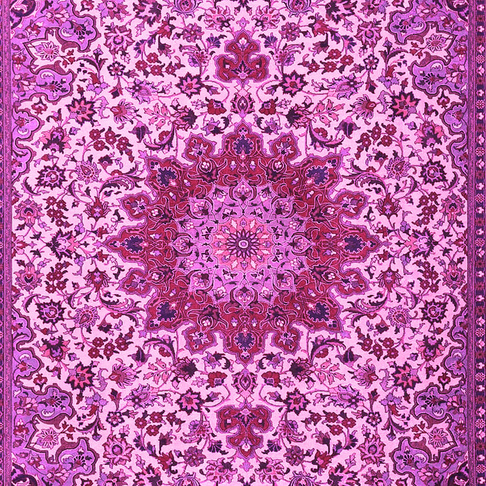 Machine Washable Medallion Pink Traditional Rug, wshtr3992pnk