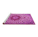 Sideview of Machine Washable Medallion Pink Traditional Rug, wshtr3992pnk