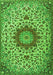 Serging Thickness of Machine Washable Medallion Green Traditional Area Rugs, wshtr3992grn