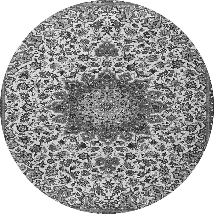 Machine Washable Medallion Gray Traditional Rug, wshtr3992gry