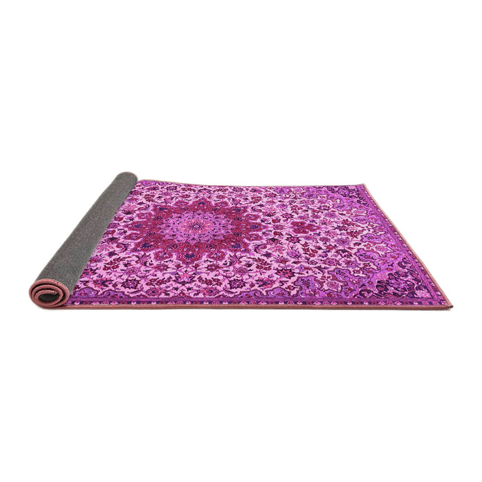 Sideview of Medallion Pink Traditional Rug, tr3992pnk