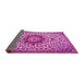 Sideview of Medallion Pink Traditional Rug, tr3992pnk