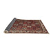 Sideview of Traditional Orange Salmon Pink Persian Rug, tr3993