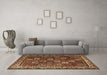 Machine Washable Persian Brown Traditional Rug in a Living Room,, wshtr3993brn