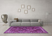 Machine Washable Persian Purple Traditional Area Rugs in a Living Room, wshtr3993pur