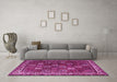 Machine Washable Persian Pink Traditional Rug in a Living Room, wshtr3993pnk