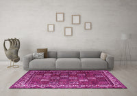 Machine Washable Persian Pink Traditional Rug, wshtr3993pnk