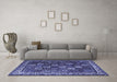 Machine Washable Persian Blue Traditional Rug in a Living Room, wshtr3993blu