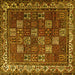 Square Machine Washable Persian Yellow Traditional Rug, wshtr3993yw