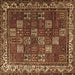 Square Machine Washable Persian Brown Traditional Rug, wshtr3993brn