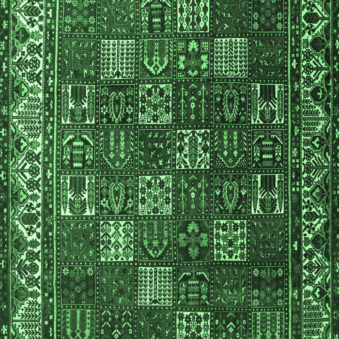 Machine Washable Persian Emerald Green Traditional Area Rugs, wshtr3993emgrn