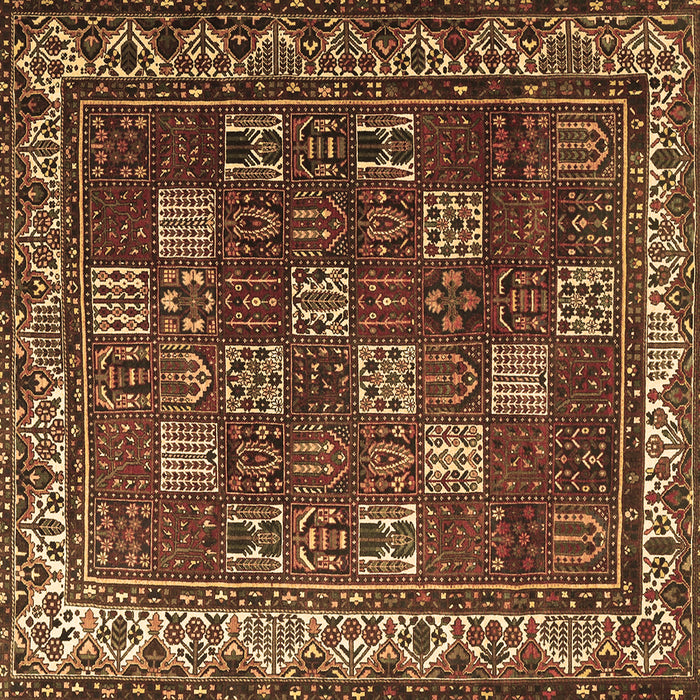 Square Persian Brown Traditional Rug, tr3993brn