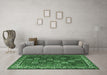 Machine Washable Persian Emerald Green Traditional Area Rugs in a Living Room,, wshtr3993emgrn