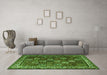 Machine Washable Persian Green Traditional Area Rugs in a Living Room,, wshtr3993grn