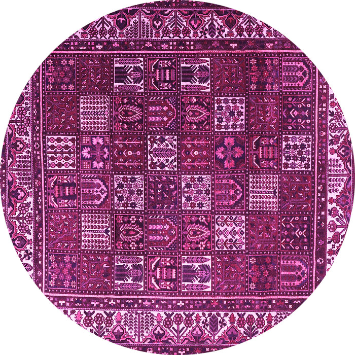 Round Persian Pink Traditional Rug, tr3993pnk