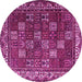 Round Persian Pink Traditional Rug, tr3993pnk