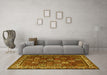 Machine Washable Persian Yellow Traditional Rug in a Living Room, wshtr3993yw