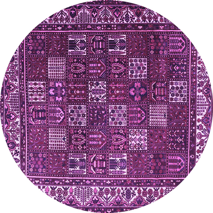 Round Persian Purple Traditional Rug, tr3993pur