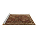 Sideview of Machine Washable Persian Brown Traditional Rug, wshtr3993brn