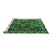 Sideview of Machine Washable Persian Emerald Green Traditional Area Rugs, wshtr3993emgrn