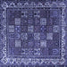 Square Persian Blue Traditional Rug, tr3993blu