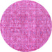 Round Persian Pink Traditional Rug, tr3994pnk