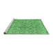 Sideview of Machine Washable Persian Emerald Green Traditional Area Rugs, wshtr3994emgrn