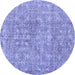 Round Persian Blue Traditional Rug, tr3994blu