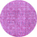 Round Persian Purple Traditional Rug, tr3994pur