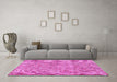 Machine Washable Persian Pink Traditional Rug in a Living Room, wshtr3994pnk